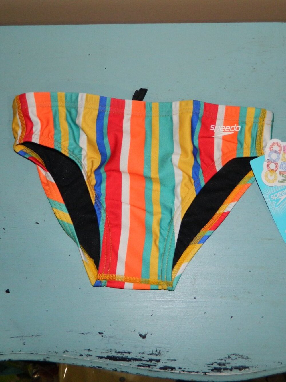 Speedo Stripes Endurance Swim Briefs Sz 30 (II-11)
